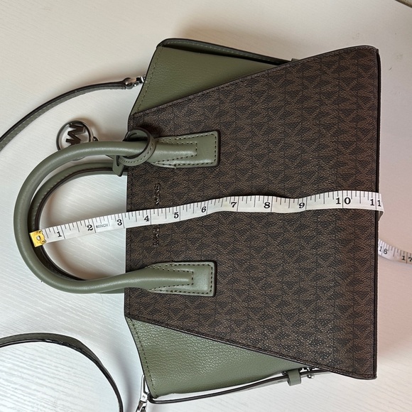 Michael Kors Avril zip top sage green Satchel with matching long strap & charm - Picture 10 of 16